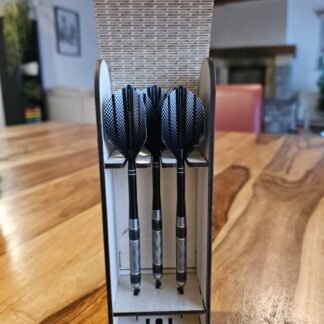 Coffret fléchettes vertical en bois – Gravure personnalisée
